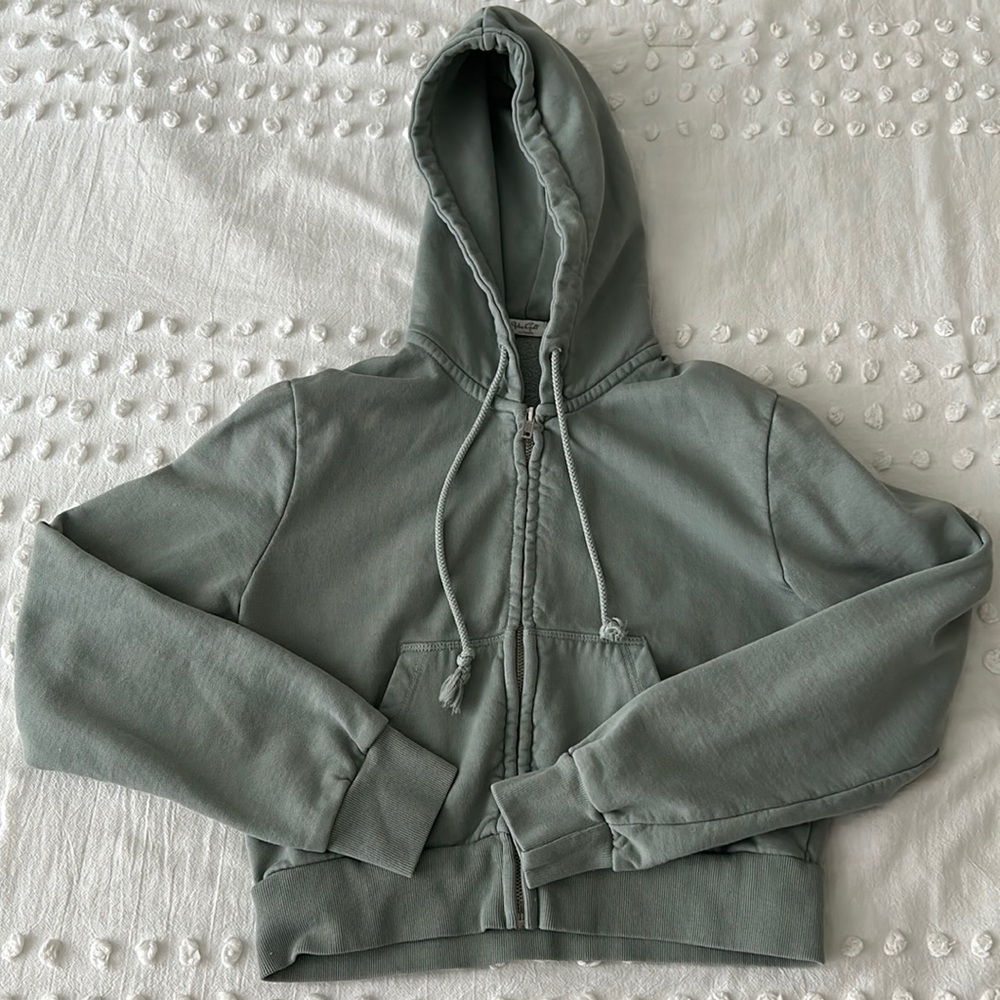 John Galt Cropped Zip up Hoodie from PacSun